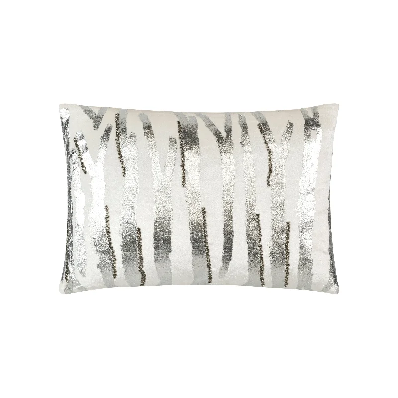 Adele Ivory Silver Velvet Pillow