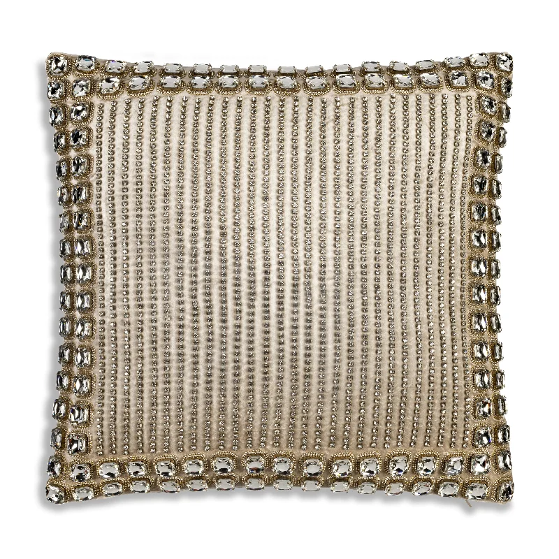 Sam + Misti Adriana Bedazzled Crystal Caramel Pillow