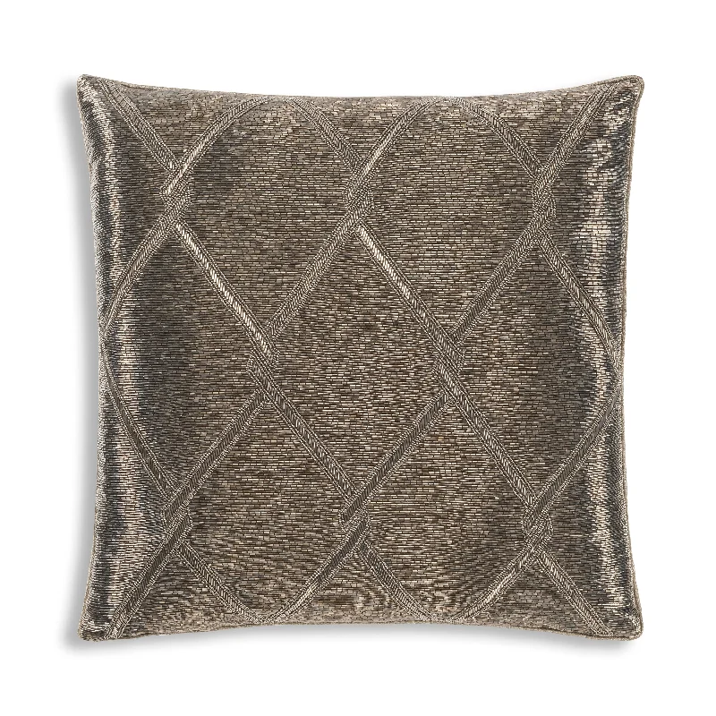 Akai Gray Beaded Pillow