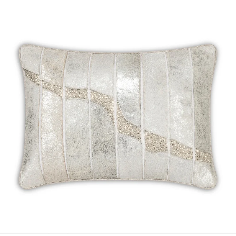 Akai Silver Hide Lumbar Pillow