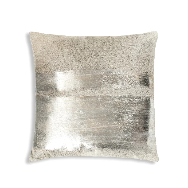 Amai Grey Hairon Hide Velvet Back Pillow