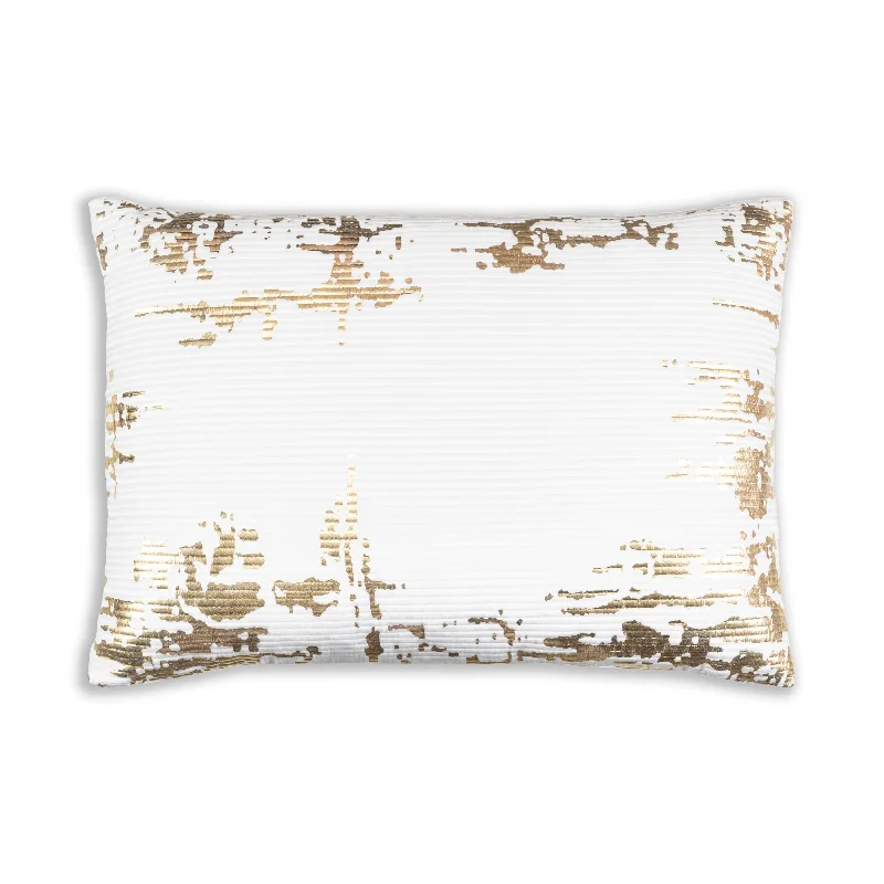 Inspire Me! Home Decor Asra White and Gold Pillow