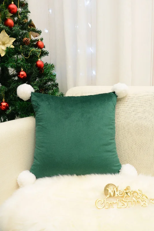 Green and White Christmas Pillow