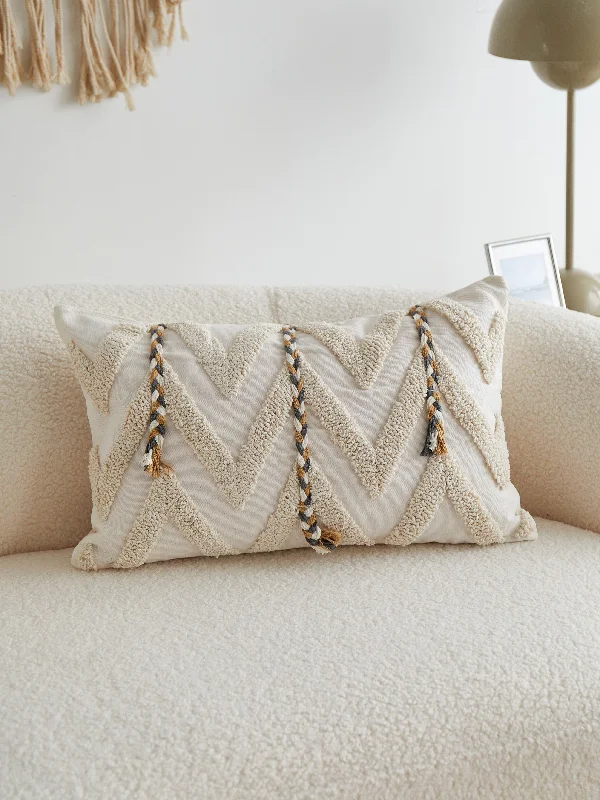 Chevron Tufted Lumbar Pillow