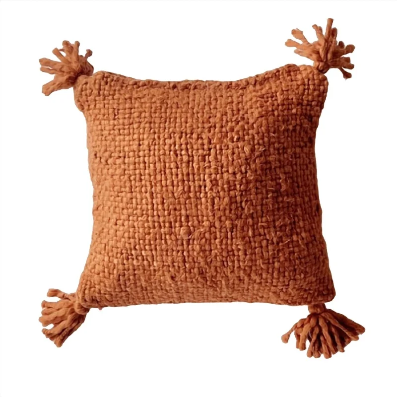 Chunky Woven Euro Pillow In Cinnamon