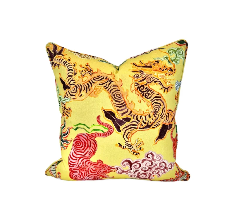 Decorative Pillow Cover in Dragon Himalaya Jonquil Hamilton