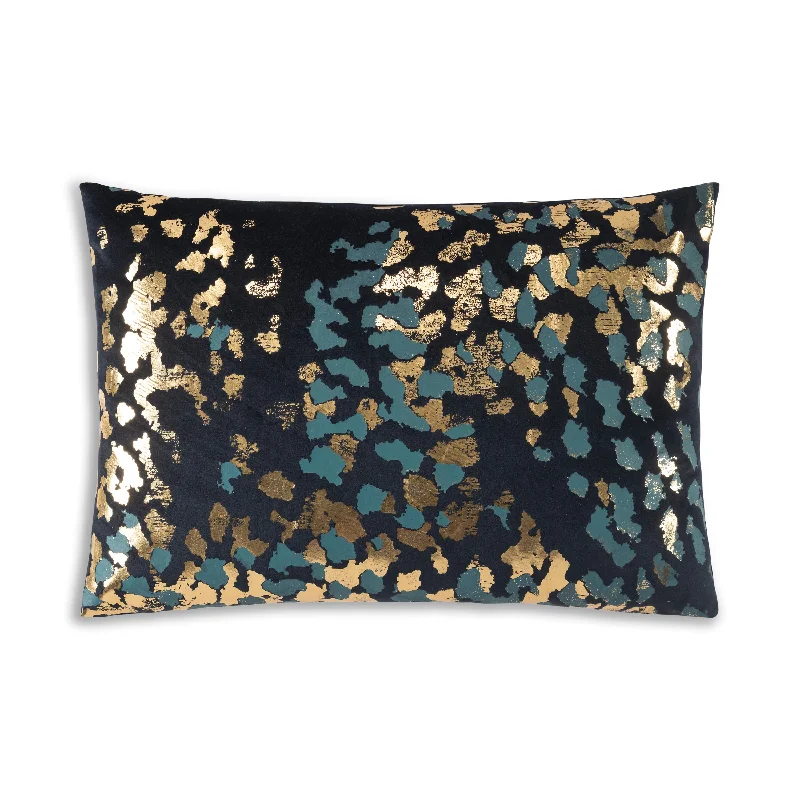 Cortana Navy Gold Lumbar Pillow