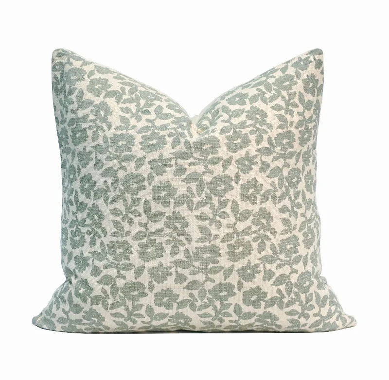 Flora Flower Print Throw Pillow Cover | 20" x 20"