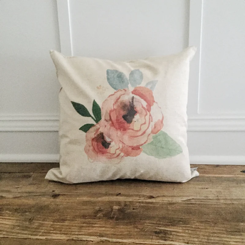 Floral Watercolor Pillow Cover