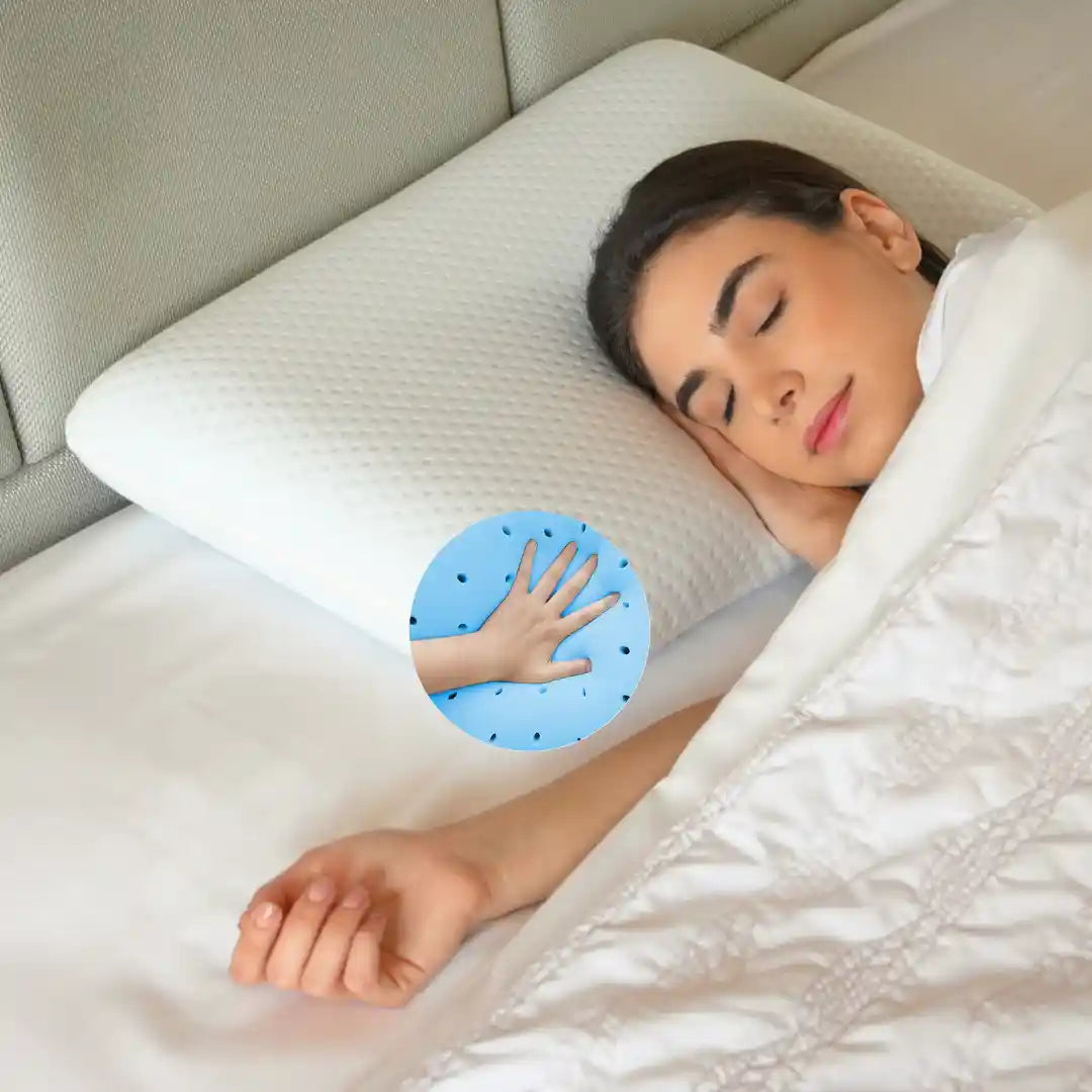 Orthopedic Memory Foam Pillow with Ventilated Cooling Gel for Neck & Shoulder Pain