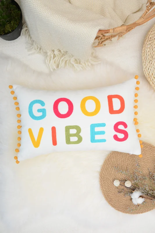 Good Vibes Embroidered Pillow