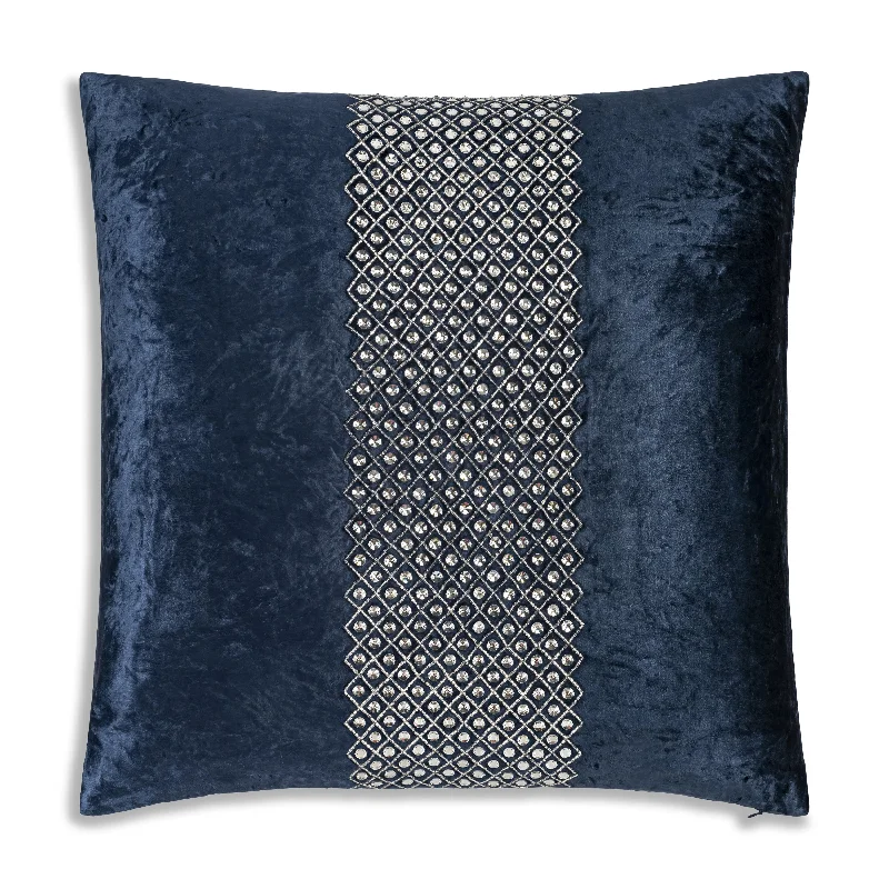 Juliet Bedazzled Crystal Navy Pillow