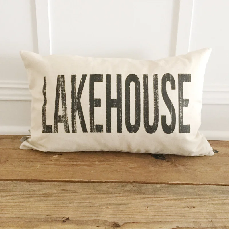 Distressed Lakehouse Pillow Cover