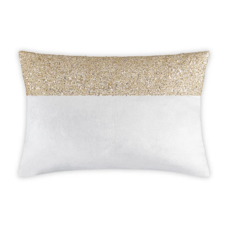 Inspire Me! Home Decor Lena Ivory Gold Lumbar Pillow