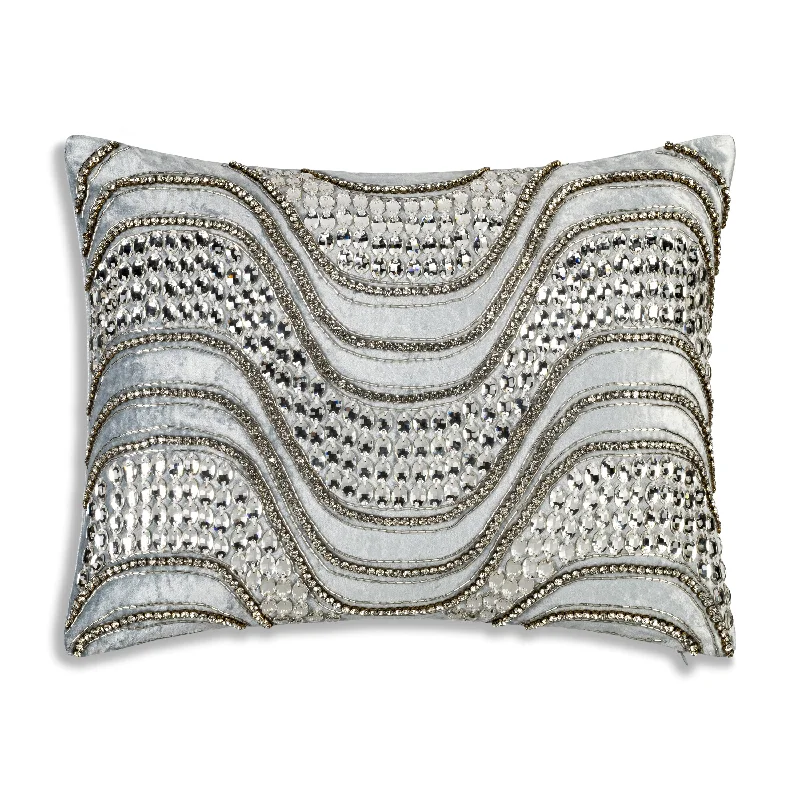 Noelle Bedazzled Crystal Mist Lumbar Pillow