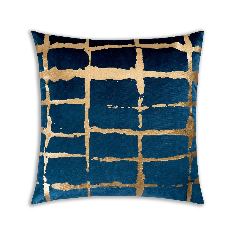 Olso Navy And Gold Velvet Pillow