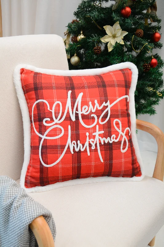 Plaid Merry Christmas Pillow