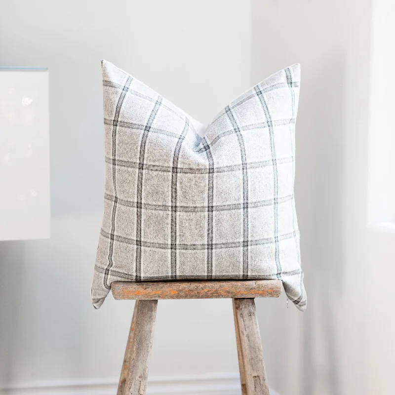 PRESLEY || Gray Plaid Pillow Cover