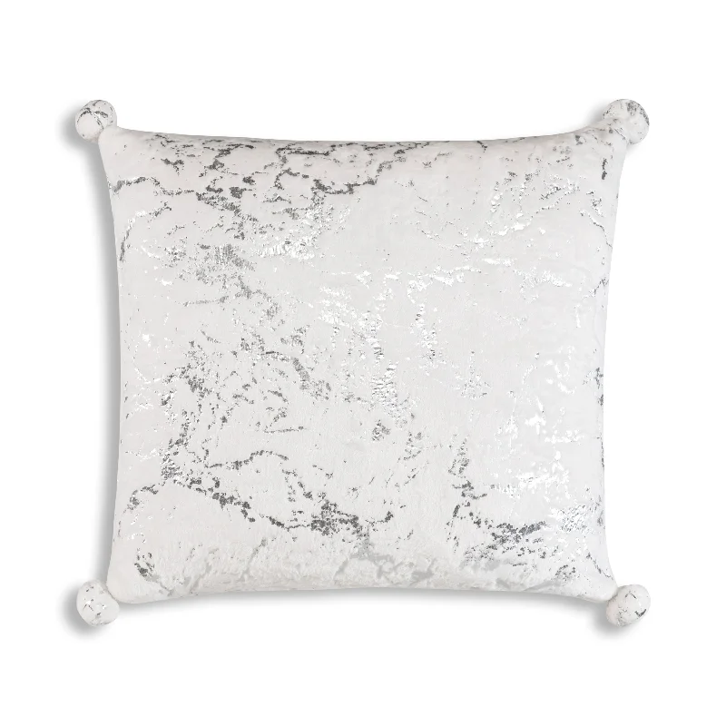 Inspire Me! Home Decor Rami Silver PomPom Pillow