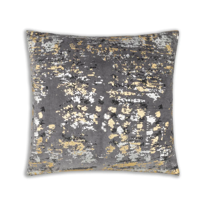 Sona Grey Gold And Silver Pillow