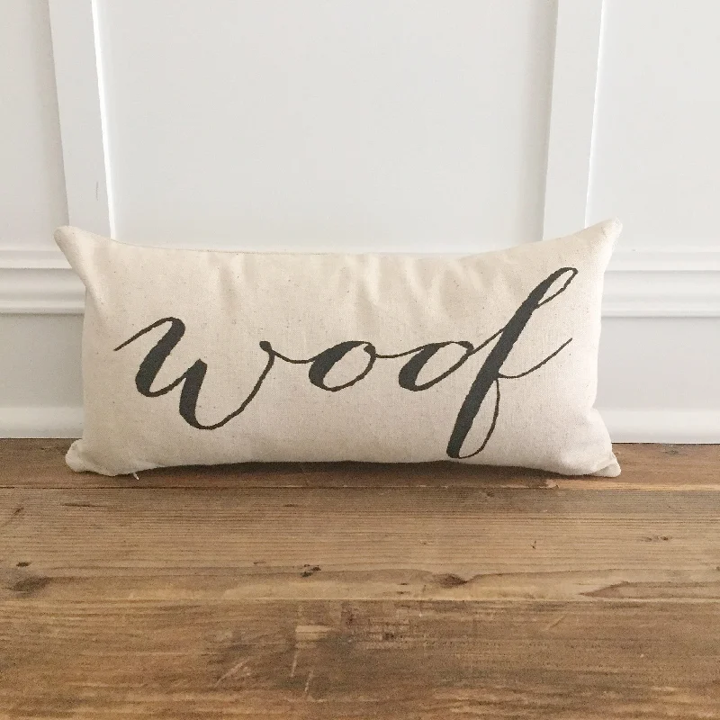 "Woof" Dog Pillow Cover