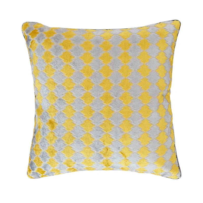 Yellow Plaid Pattern Pillow