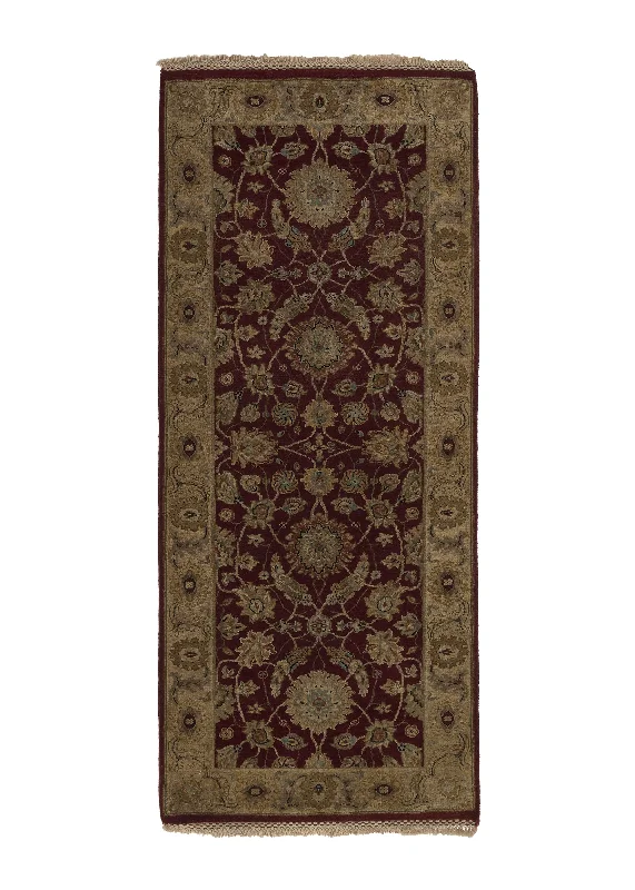 Oriental Rug Indian Handmade Runner Transitional 2'7"x6'2" (3x6) Red Oushak Design #33367