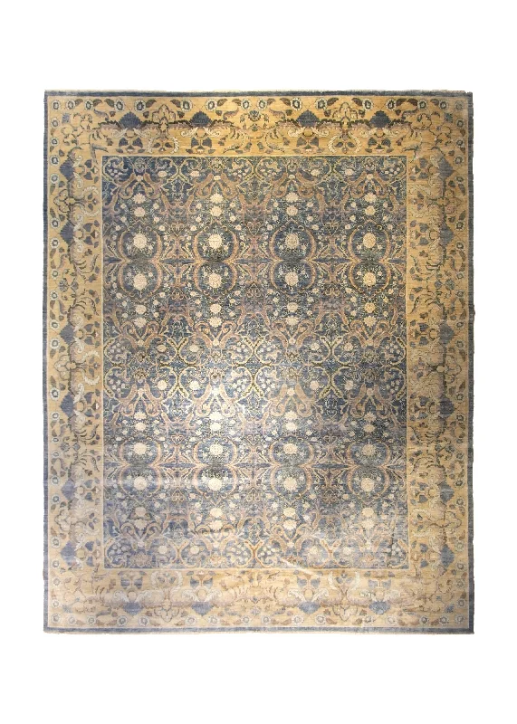 Oriental Rug Pakistani Handmade Area Transitional Neutral 11'10"x15'1" (12x15) Whites/Beige Yellow/Gold Silver Wash Floral Oushak Design #A35385