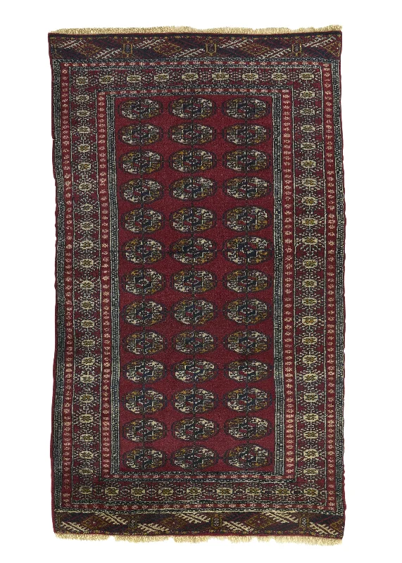 Oriental Rug Pakistani Handmade Area Tribal 3'7"x5'5" (4x5) Red Bokhara Design #35199