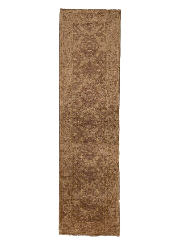 Oriental Rug Pakistani Handmade Runner Transitional 2'6"x9'8" (3x10) Whites/Beige Brown Oushak Design #22951