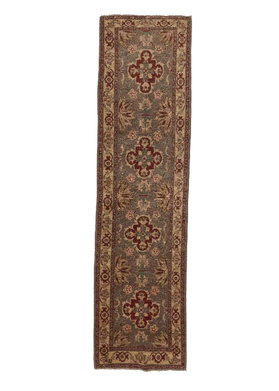 Oriental Rug Pakistani Handmade Runner Transitional 2'7"x9'10" (3x10) Whites/Beige Oushak Design #33862