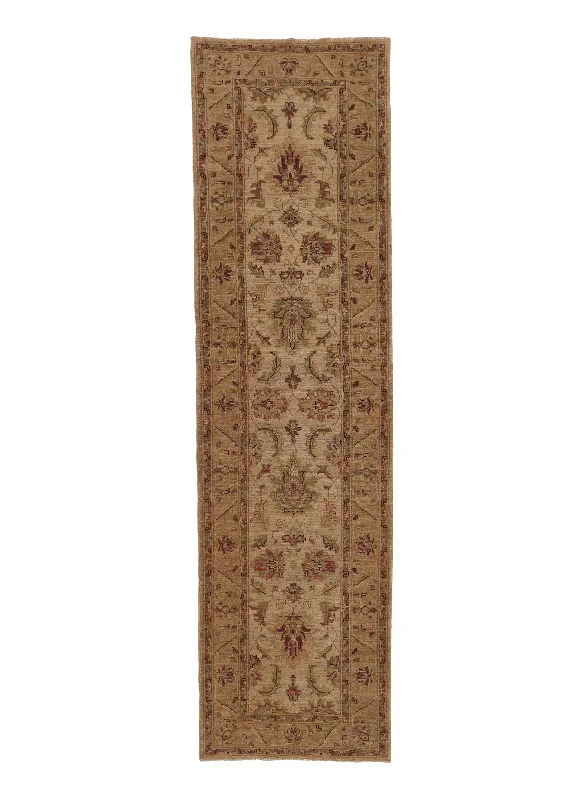 Oriental Rug Pakistani Handmade Runner Transitional 2'8"x9'10" (3x10) Whites/Beige Oushak Design #35434