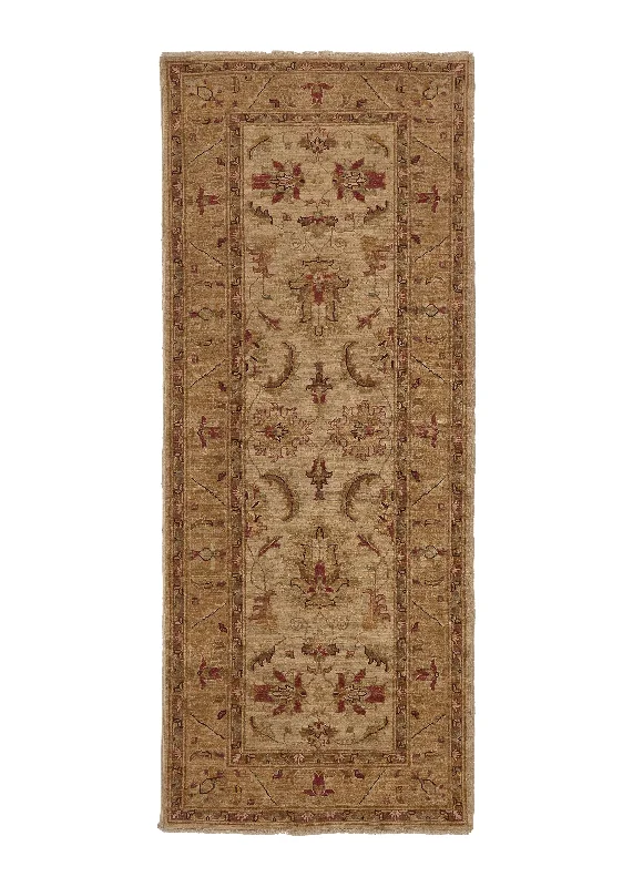 Oriental Rug Pakistani Handmade Runner Transitional 2'8"x6'8" (3x7) Whites/Beige Floral Serapi Design #35438