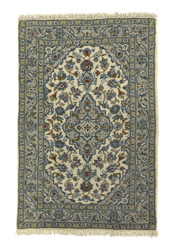 Persian Rug Ardakan Handmade Area Traditional 3'1"x4'8" (3x5) Gray Whites/Beige Blue Floral Design #19450