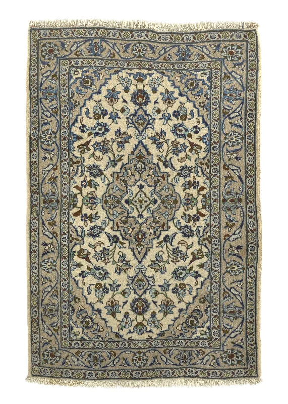 Persian Rug Ardakan Handmade Area Traditional 3'3"x5'0" (3x5) Whites/Beige Blue Floral Design #19428