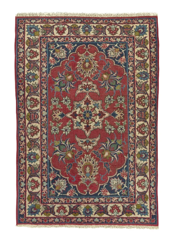 Persian Rug Bakhtiari Handmade Area Traditional Tribal 3'3"x4'11" (3x5) Red Floral Design #17762