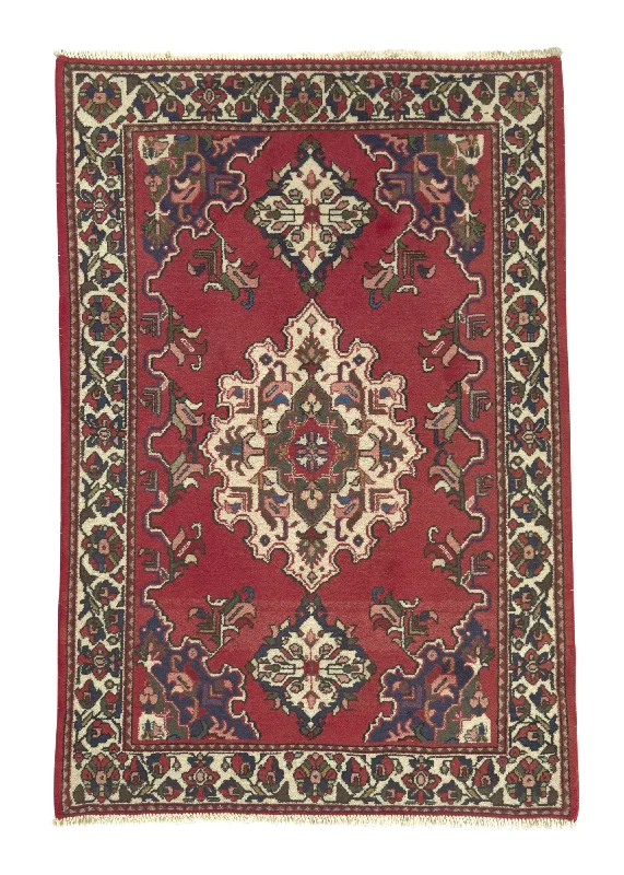 Persian Rug Bakhtiari Handmade Area Traditional Tribal 3'4"x4'10" (3x5) Red Floral Design #32815