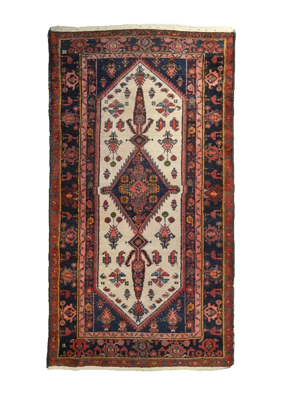 Persian Rug Hamadan Handmade Area Antique Tribal 3'6"x6'4" (4x6) Red Geometric Design #A35393