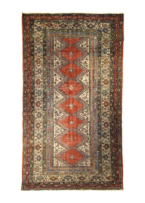 Persian Rug Sarab Handmade Area Antique Tribal 5'3"x9'1" (5x9) Red Green Geometric Design #A35454