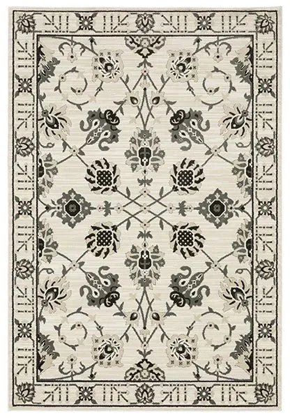 Raylan RAY03 Ivory/Black Rug