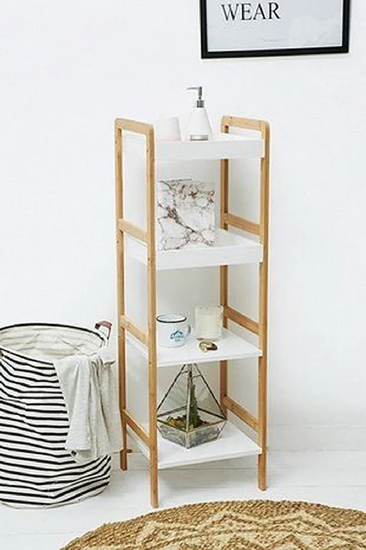 Kassi 4-Tier Bamboo Storage Shelf/Bookshelf