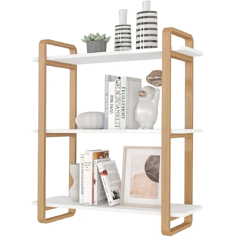 3 Tier Solid Wood Bookshelf,Wall Mount Bathroom Towel Rack,Kitchen Organizer S