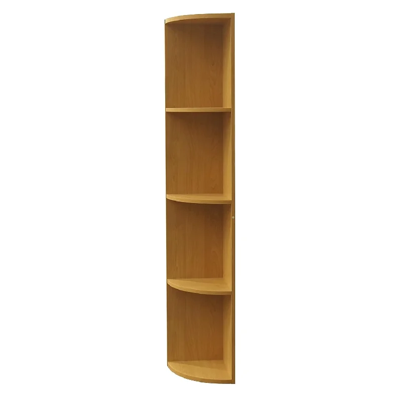 4-Shelf Corner Bookcase, Wooden Display Bookshelf Storage Rack, Natural