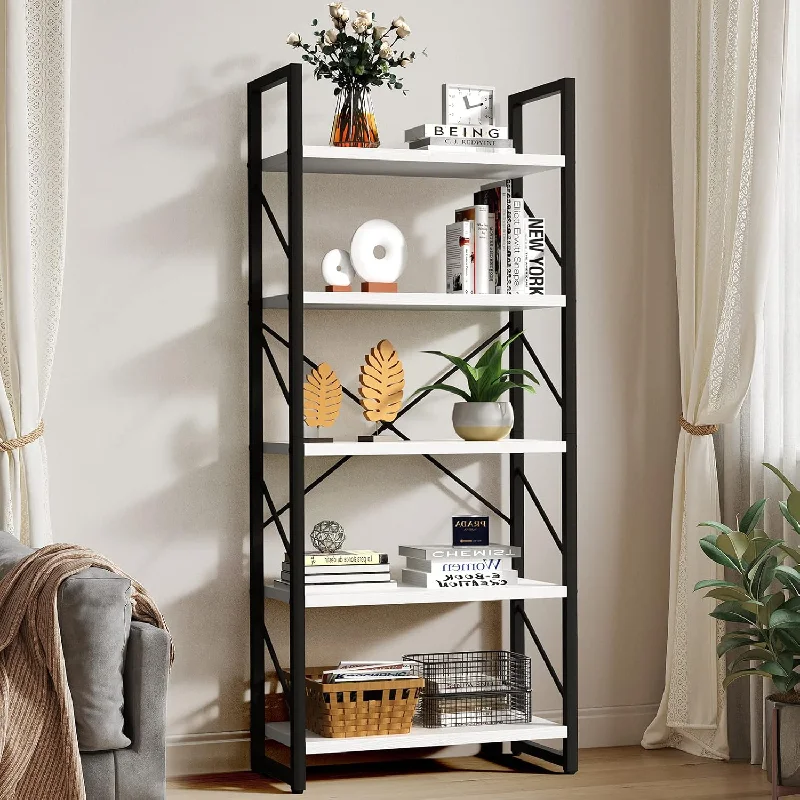 5 Tiers Bookshelf, Classically Modern Bookshelf, Book Rack, Storage Rack Shelv