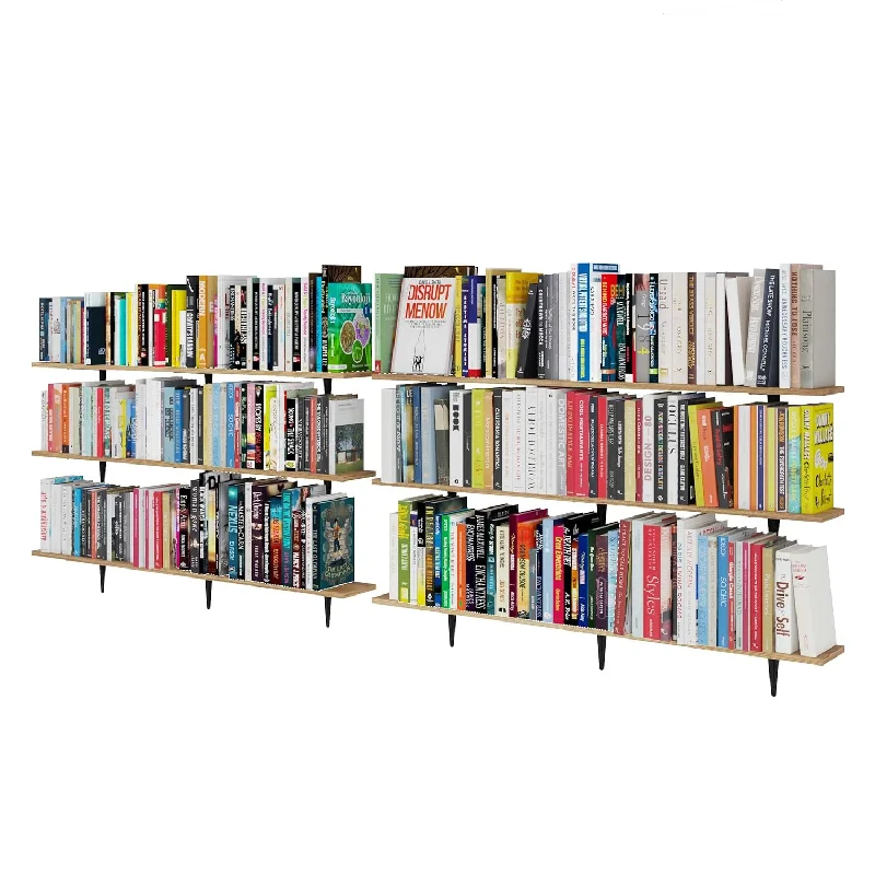 Arras 48 Inch Long Rustic Floating Shelves For Wall, Wall Bookshelf For Living