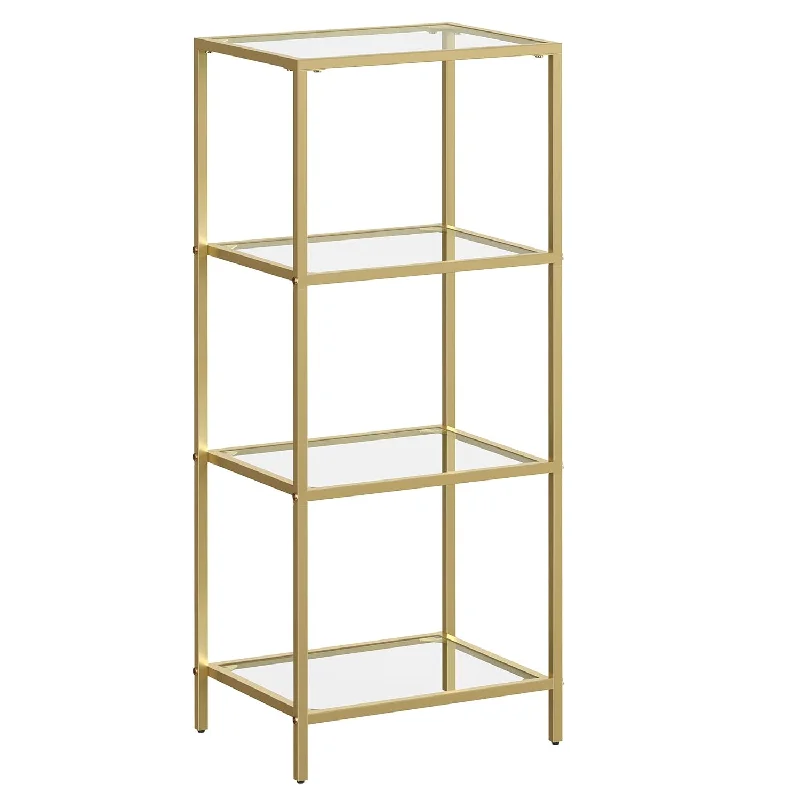 Bookcase, 4-Tier Bookshelf, Slim Shelving Unit For Bedroom, Bathroom, Home Off