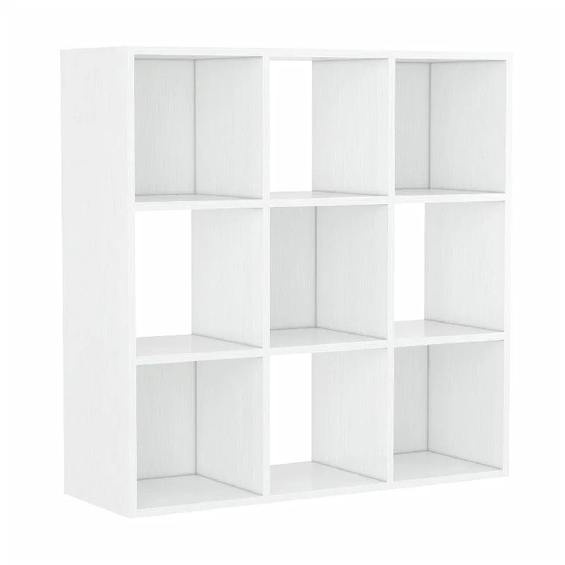 Bookcase, 9 Cube Open Storage Organizer Display Bookshelf, Hofb009