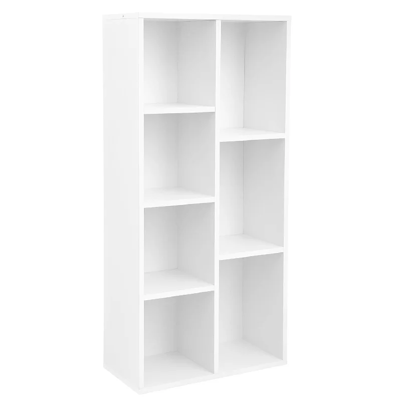 Bookcase, Bookshelf With 7 Compartments, Freestanding Shelves And Cube Organiz