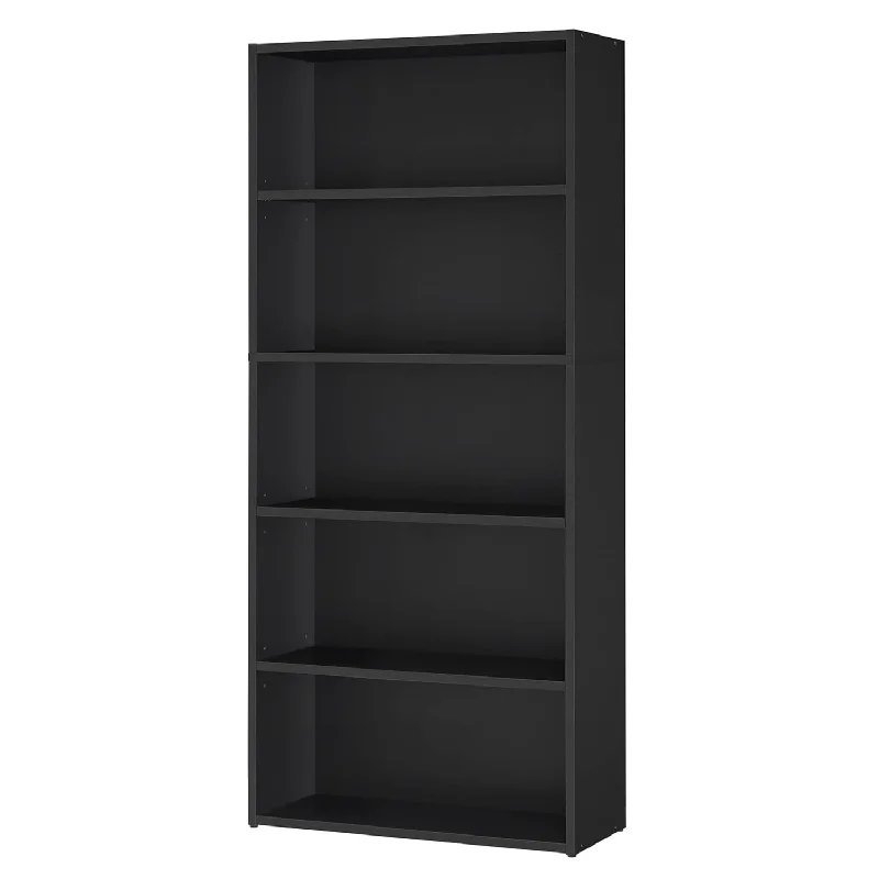 Bookshelf, 5-Tier Open Bookcase With Adjustable Storage Shelves, Floor Standin