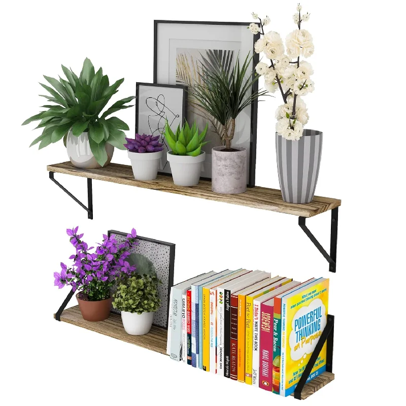 Bora 36 Inch Large Floating Shelves For Wall, Floating Bookshelf, Plant Shelf